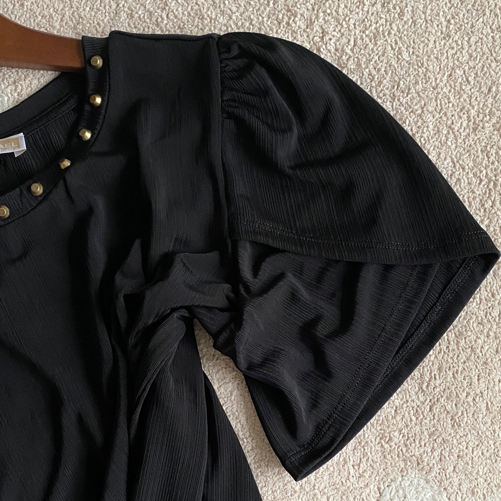 Michael Kors Black Top with Gold Studs - Picture 8 of 9